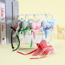 蕾丝爱心蝴蝶结挂件少女心刺绣字母爱心珠链装饰挂件钥匙扣礼品