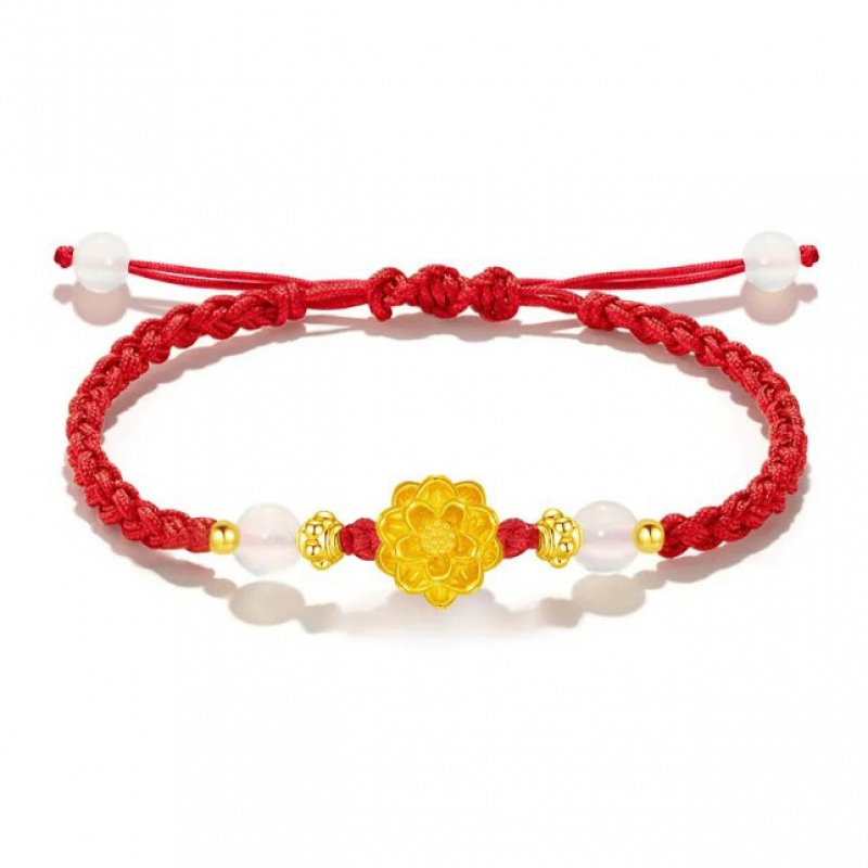 Good Luck Lotus Embellishment New Chinese Style Lotus National Trend Retro Ethnic Style Niche Design Bracelet Trend