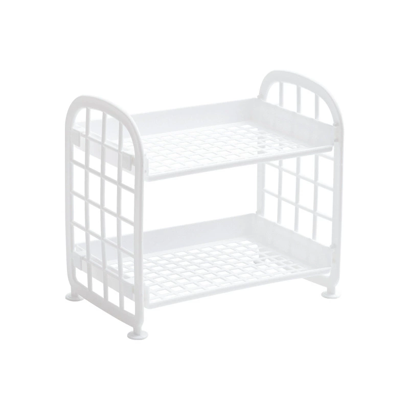 Detachable two-layer hollow storage rack bathroom cosmetics kitchen storage rack desktop rack folding portable storage