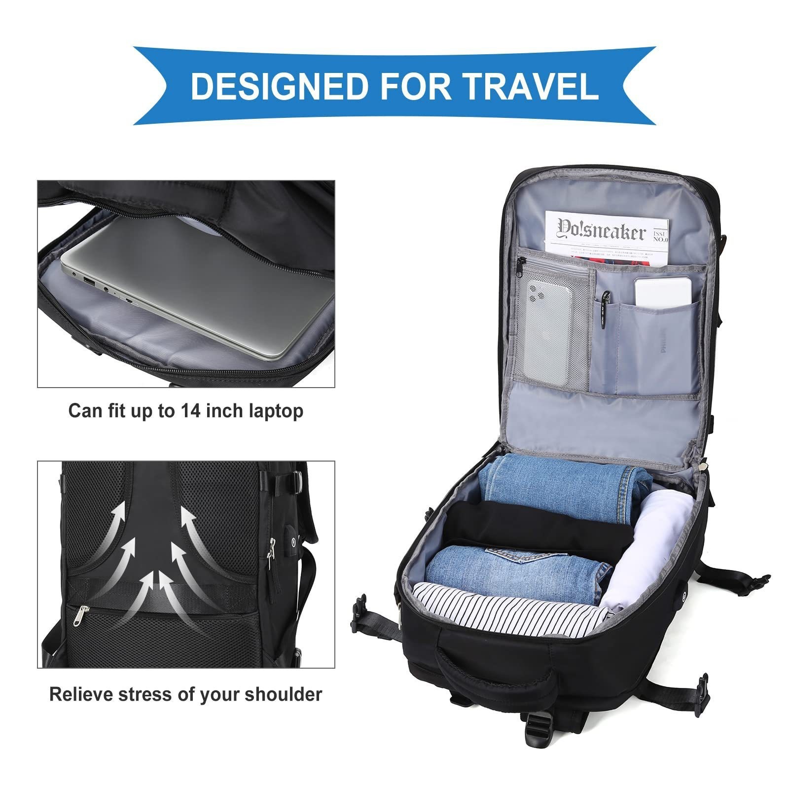 Waterproof Travel Backpack For Men With Wet And Dry Compartment_voghion.com