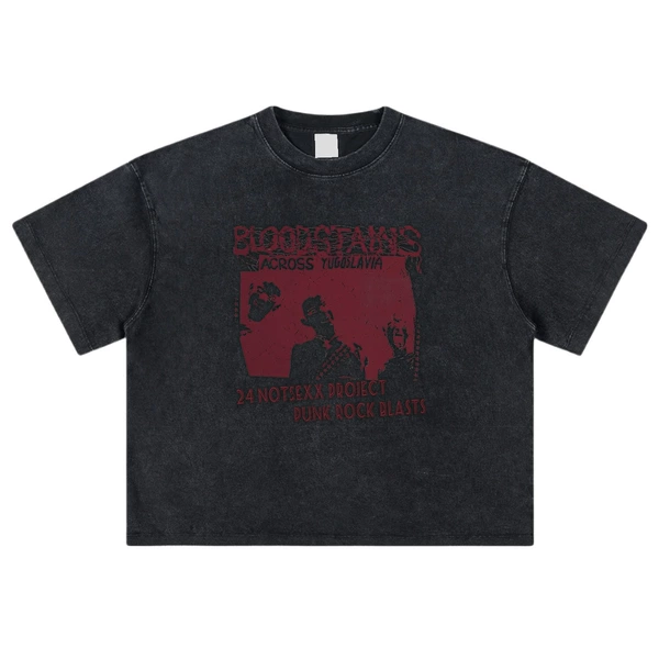 Washed black (BOXY short wide fit short sleeves)