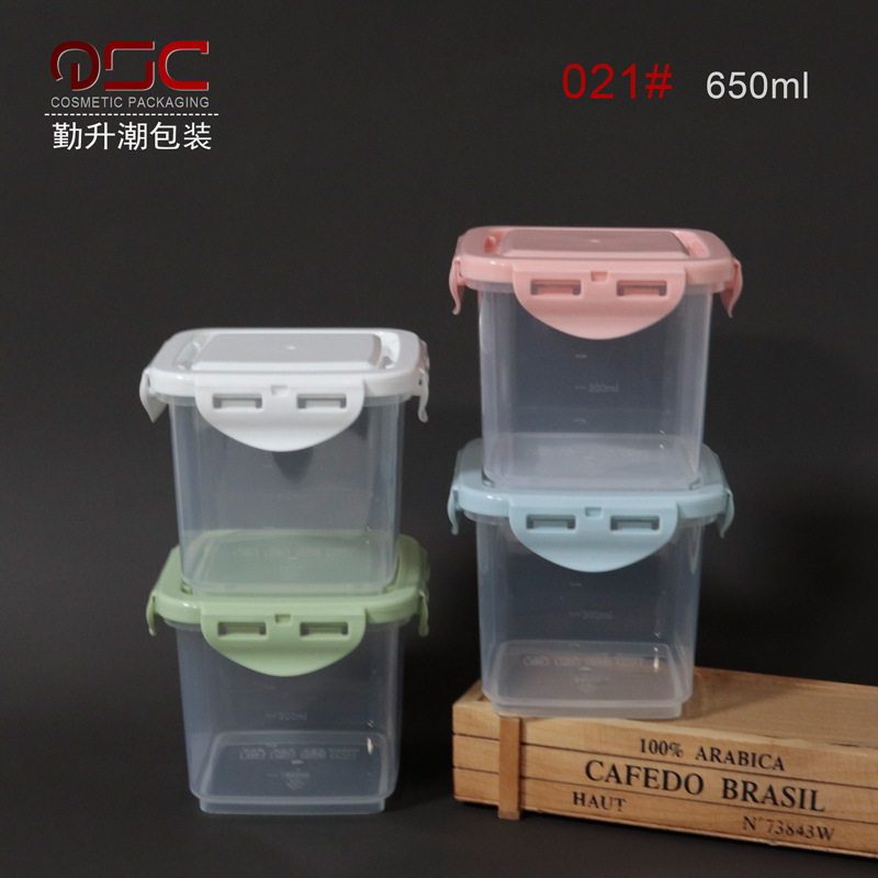 650ml抖音奶酪冰淇淋蛋糕罐千层慕斯提拉米苏水果捞加厚塑料盒子