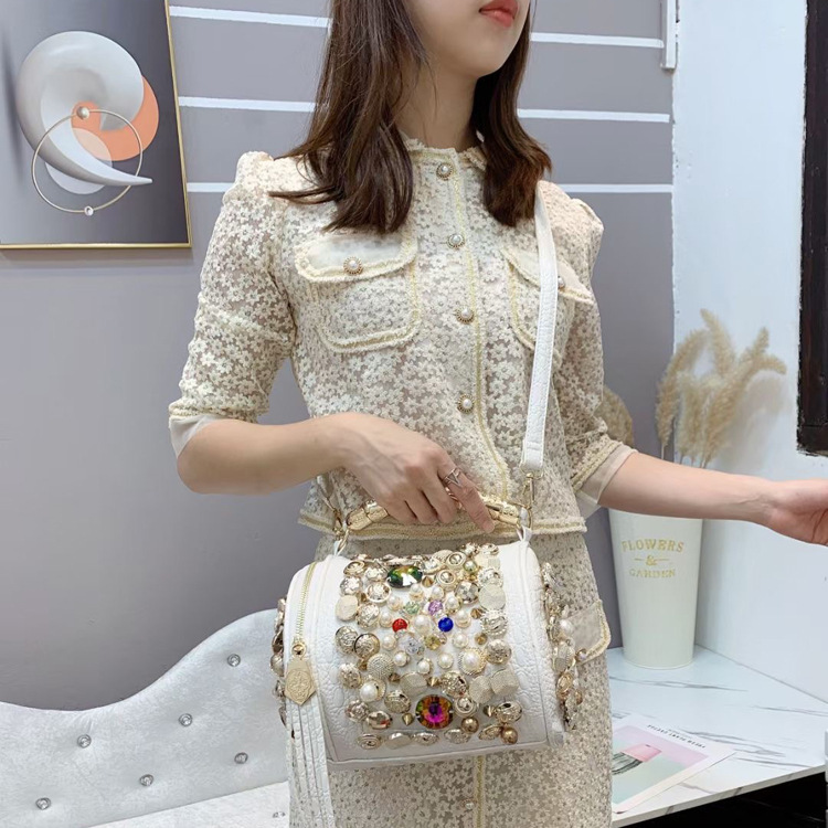 Handmade Rhinestone Cylinder Bag 5