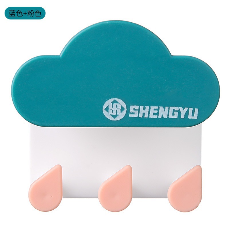 Gancho de viscosa fuerte sin marcas de agujeros libres pegado en la pared de cocina de baño gancho adesivo de pared adorable nubes un agente de pelo