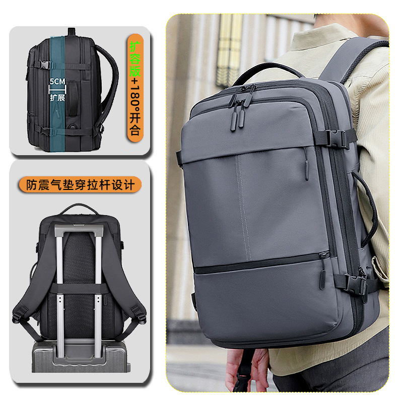 Mochila de expansión de gran capacidad transfronteriza Mochila impermeable para exteriores para hombres Mochila para computadora de 17 pulgadas para negocios Regalos de alta calidad