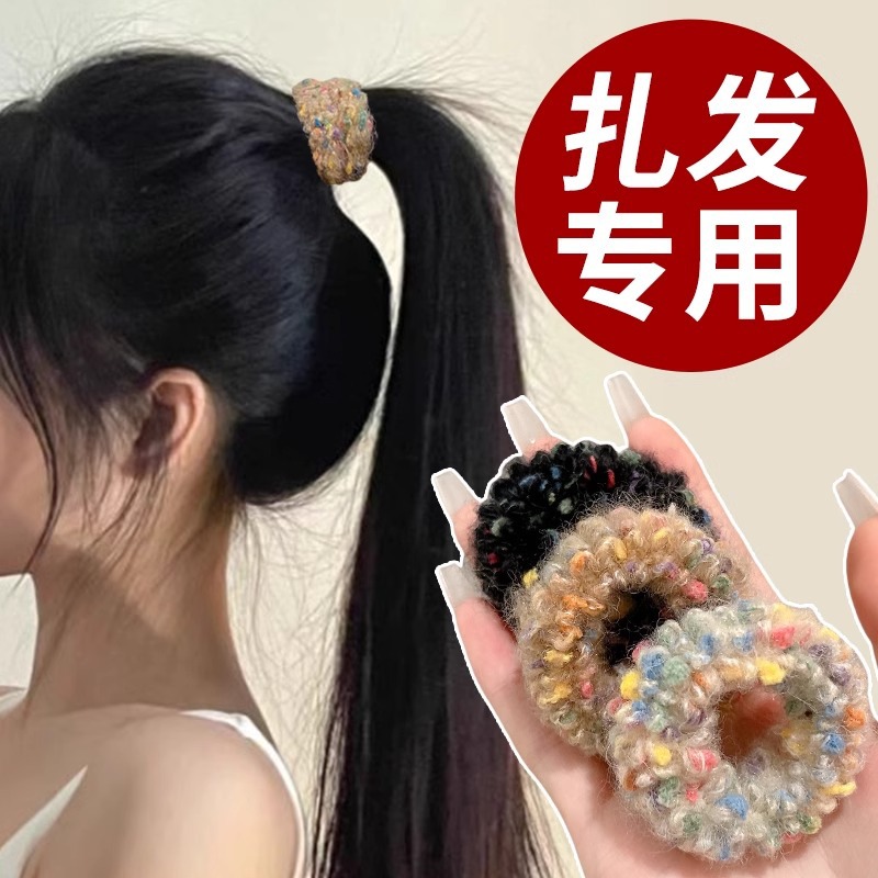 Alta elasticidad gruesa y gruesa cuerda de cabeza de anillo de cabello para mujeres 2025 nuevo otoño y invierno alta cuerda de cabello de cola de cabello atada banda elástica de cabello