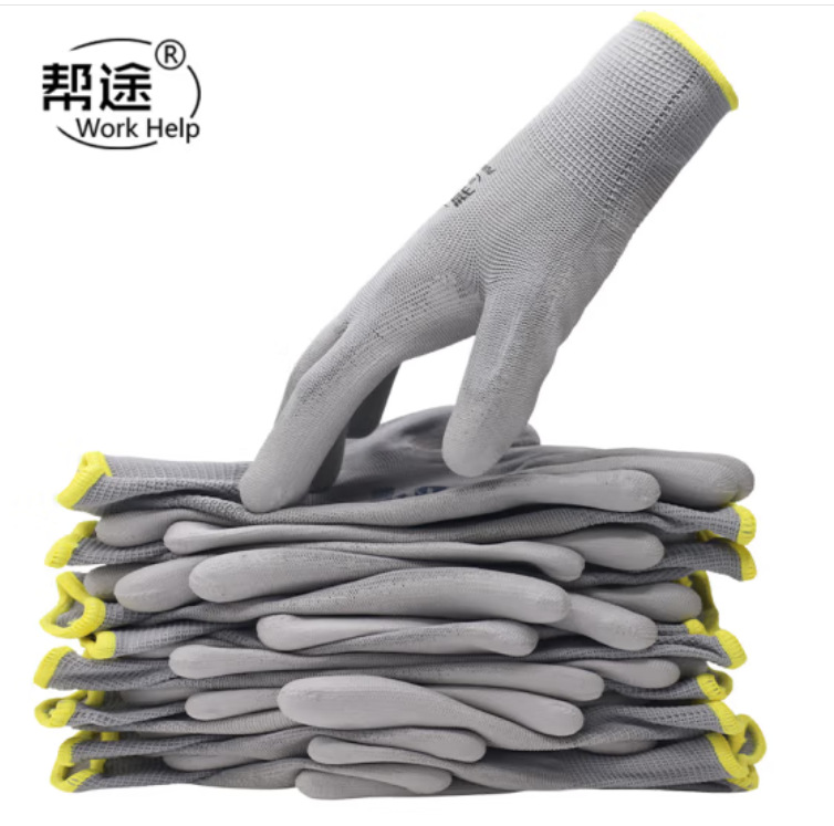 PU 코팅 손바닥 M 회색-노란색 가장자리(Bangtu)