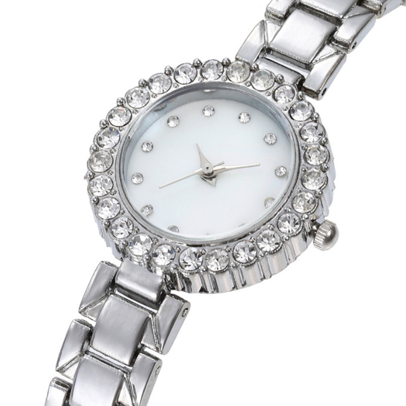 Explosions Online Celebrous Live Women's Watch Drainage Fashion Diamond Shell Face Simple Small Dial Student Watch_voghion.com
