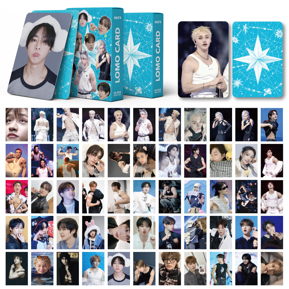 Cadena total de gran cantidad de nuevos productos en stock 55 tarjetas de álbum SKMyBreath KPOP estrella alrededor de la tarjeta de colección LOMO