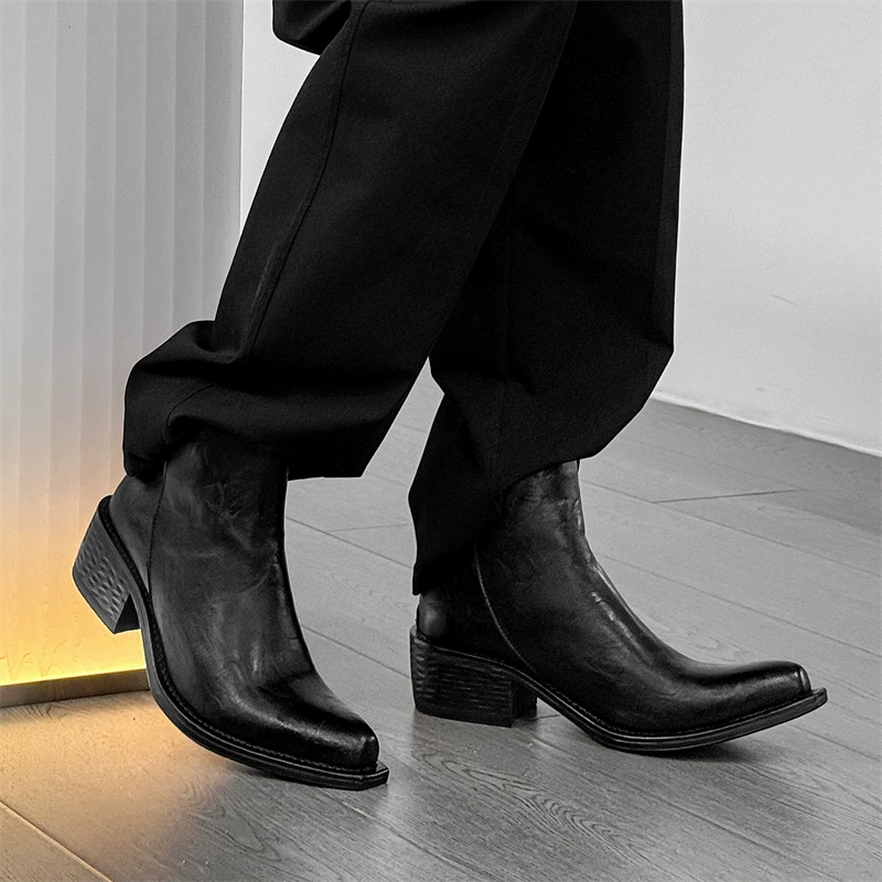 Ботинки (Martens) в английском стиле с острым мыском и платформой, челси, кожа, размеры 38–46
