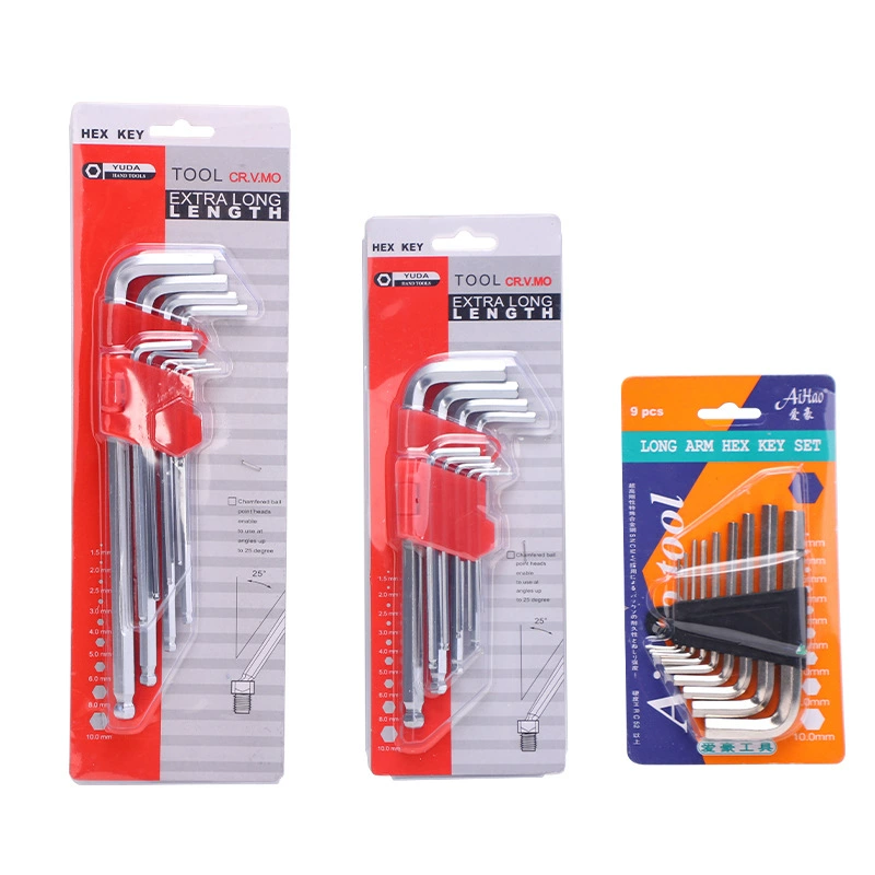 Индивидуальный костюм шестигранного ключа Удлиненная Шестигранная Отвертка Набор из 9 предметов с шаровой головкой Внутренний шестигранный ключ оптом
