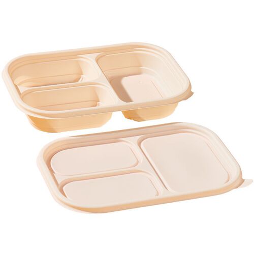 Disposable Eco-Friendly Biodegradable Corn Starch Partitioned With Lid Light Meal Takeaway Food Box
