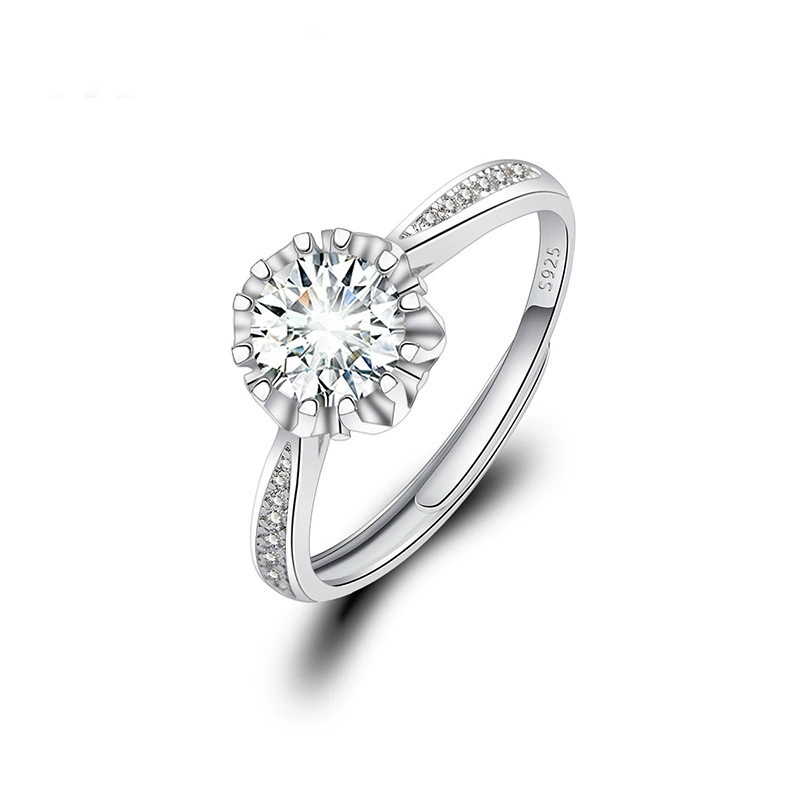Adjustable wedding ring, 1‑carat style, light‑luxury design, multiple motif options