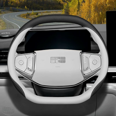 L6 Steering Wheel Cover L6Emi: Steering wheel cover - galaxy-series-double-d-black-gray-white-set-type-ultra-thin-default