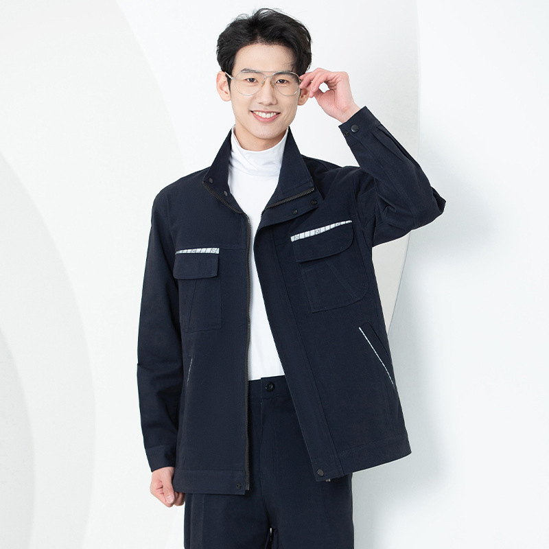 Primavera y otoño conjunto de ropa de trabajo masculina desgaste oficina de reparación de automóviles sitio de construcción de instalación de agua y electricidad trabajadores de seguro laboral personalizados / fabricados