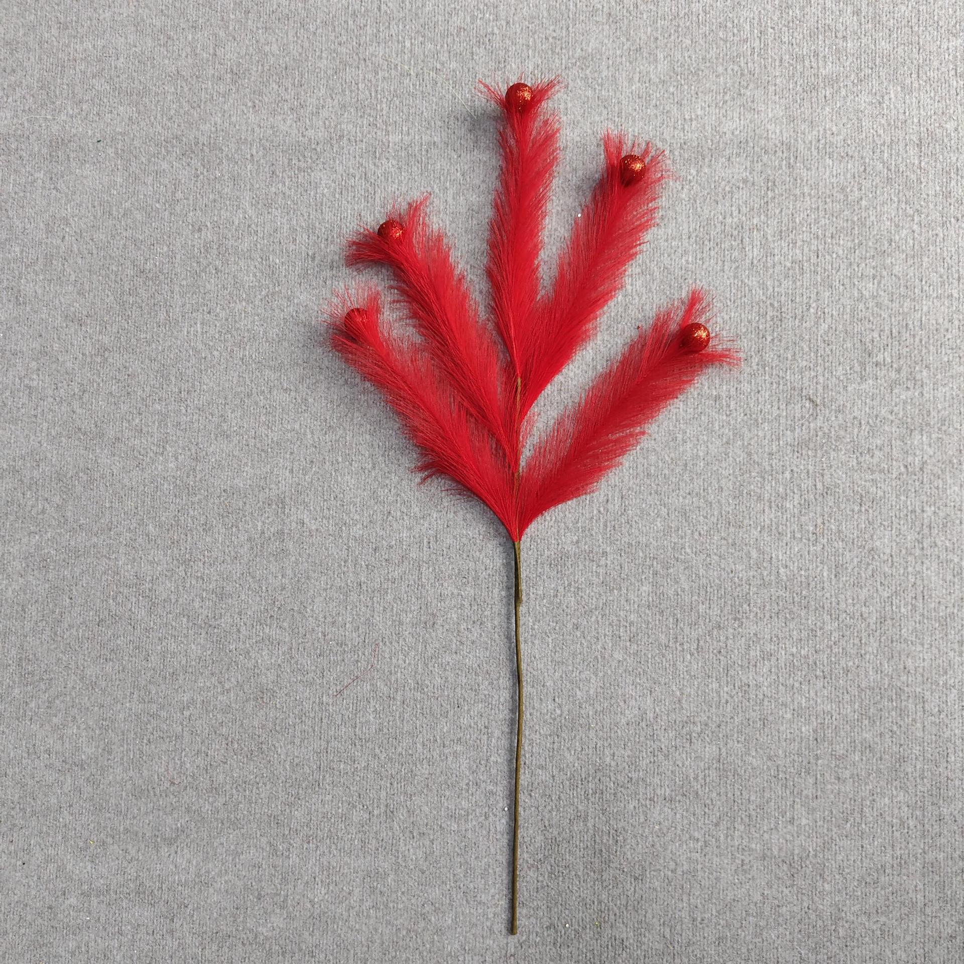 Ventas transfronterizas de caña frutas rojas Pampas hierba árbol de Navidad bolas de hadas decoración para el hogar colgar accesorios adornos