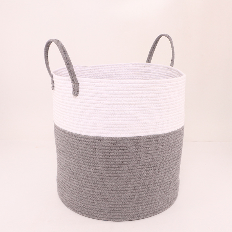 棉繩線手工編織收納筐手提可折疊臟衣簍雜物臟衣籃內(nèi)衣收納筐批發(fā)