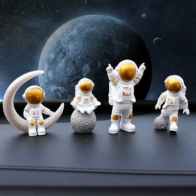 Supplies Roof Dashboard, Car ornaments - golden-astronaut-4-piece-set