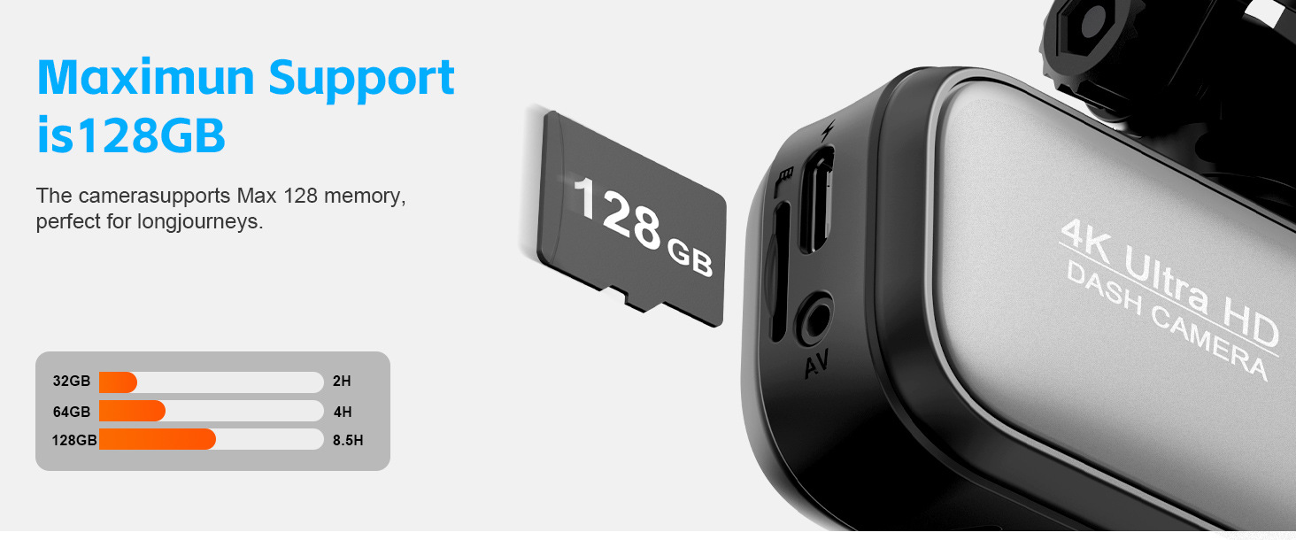4K Ultra-High Definition Dual-Recording Dash Cam with Wifi, Mobile Phone Connectivity, Gps Tracking, and Parking Monitoring
