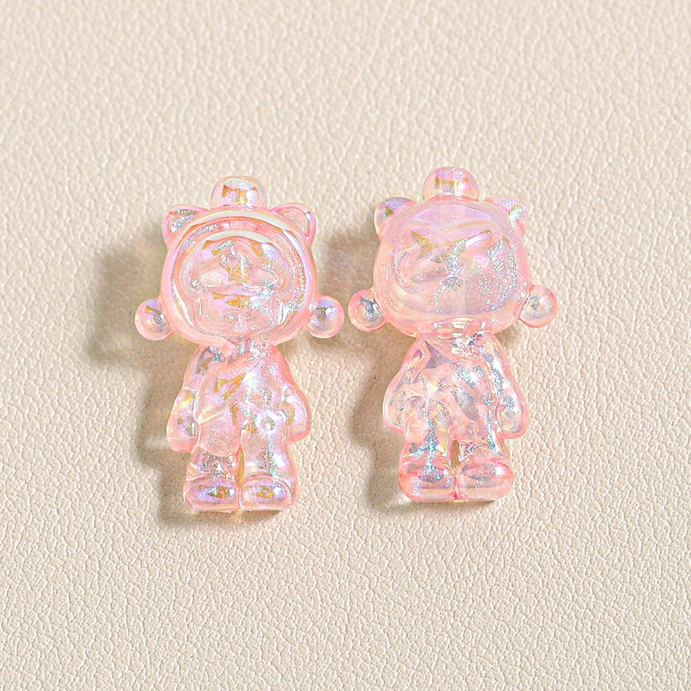 Heidi casa de dibujos animados niña oídos de gato pedículo resina brillante DIY accesorios de cuentas joyería llavero de cadena de teléfono móvil