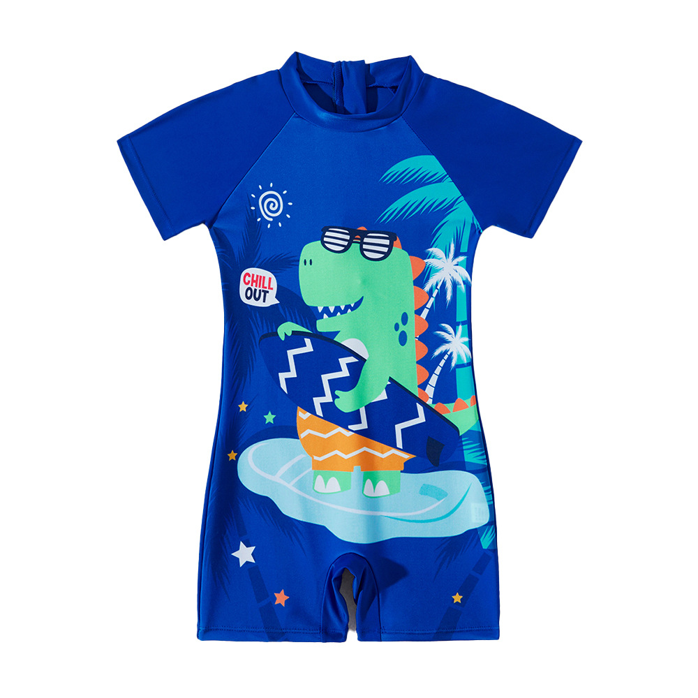(Cross-border trading), children's swimwear, cartoon overall, sun protection, with short sleeve 5