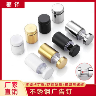 Stainless steel Black advertising nails brushed gold acrylic decorative nails glass screws Mirror nails white glass nails