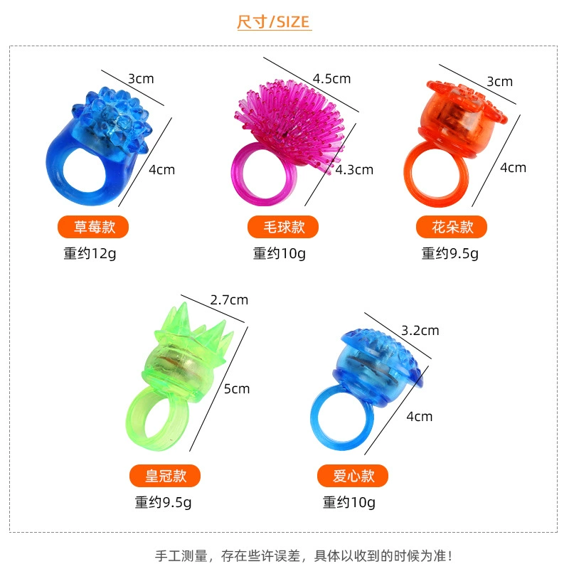 Strawberry, ring, flashing fluorescence toy from soft rubber