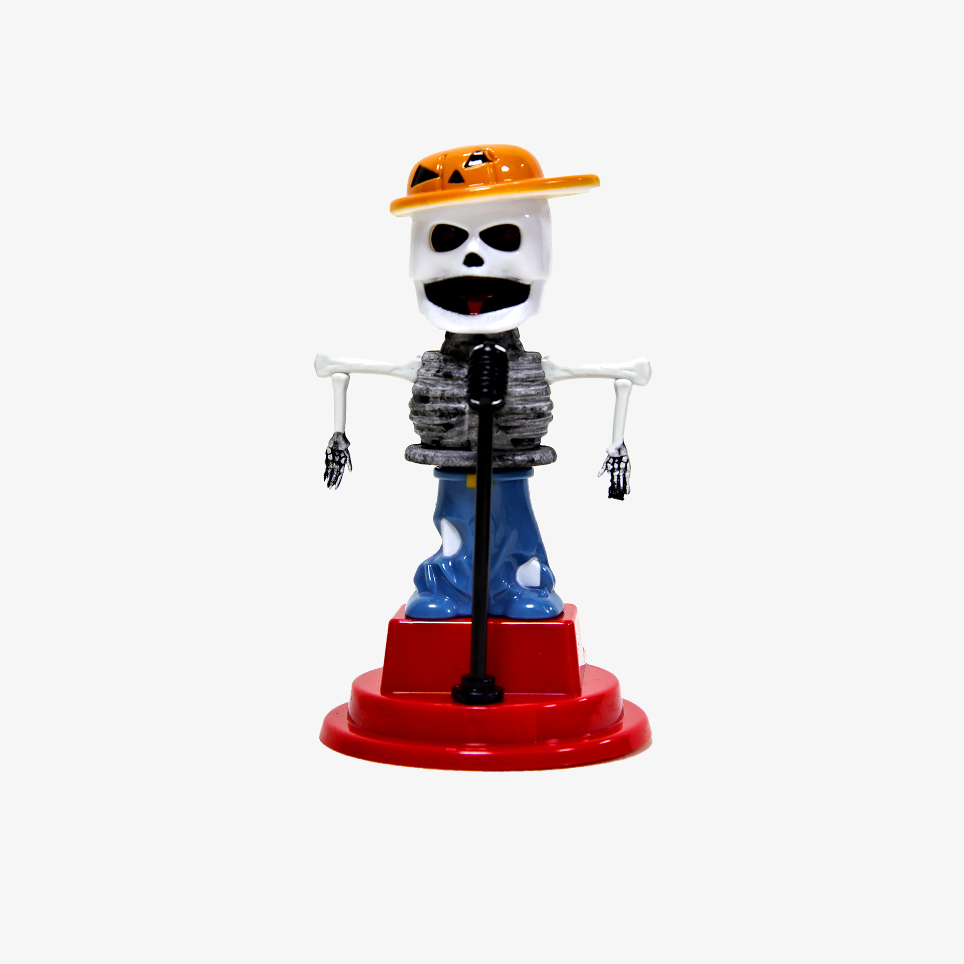 Venta caliente transfronteriza solar Halloween esqueleto bruja coche fantasma sacudiendo automáticamente la cabeza decoración interior del coche se puede vender al por mayor