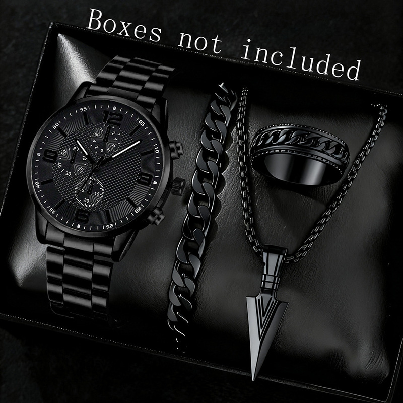 Cross-Border New Products Hot-Selling Fashion Digital Three-Eye Men's Watch with Leather Strap, Men's Wristwatch, Direct from Manufacturer, Wholesale