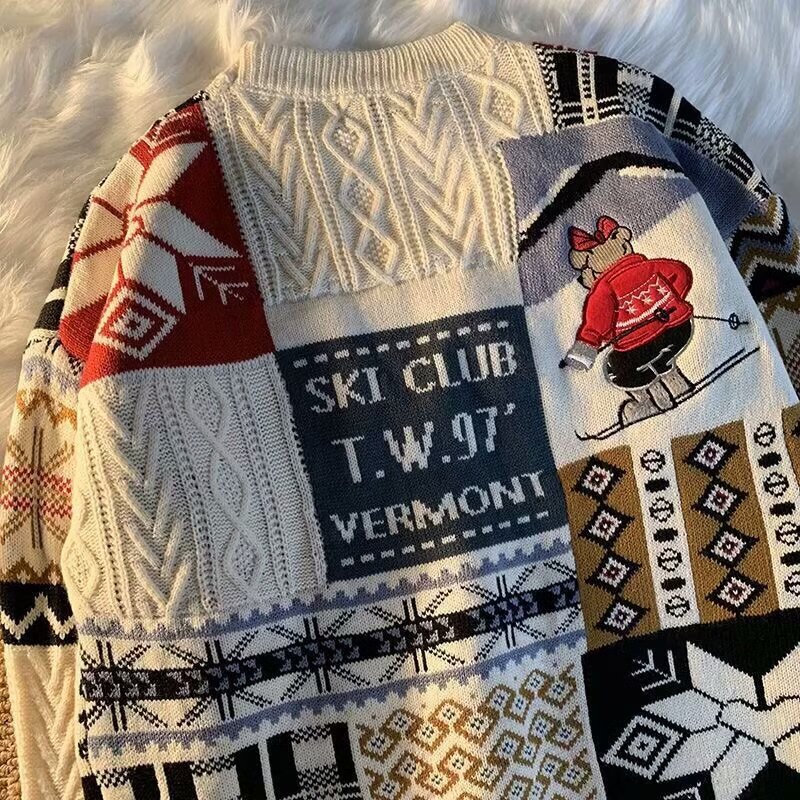 Suéter de invierno para hombres nuevo estilo hollow wind overhead jersey marca de tendencia de estilo de puerto de moda pareja vestir jersey
