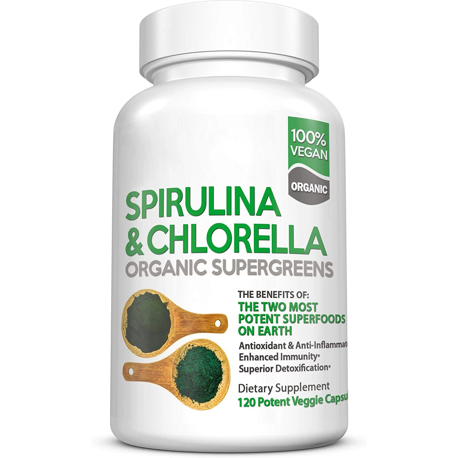 Популярные капсулы Spirulina Chlorella Chlorophyll Green с спируллиной и хлореллой для трансграничных поставок. Возможно OEM.