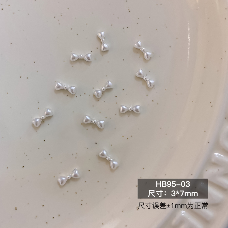 新款芭蕾风珍珠蝴蝶结饰品镶钻珍珠飘带百搭法式立体彩色领结|undefined