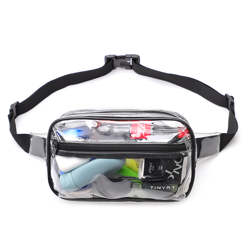 Primavera y verano nuevos fabricantes bolsos de cintura masculinos y femeninos bolsos deportivos transparentes de PVC al aire libre bolsos de hombro de playa bolsos de cintura