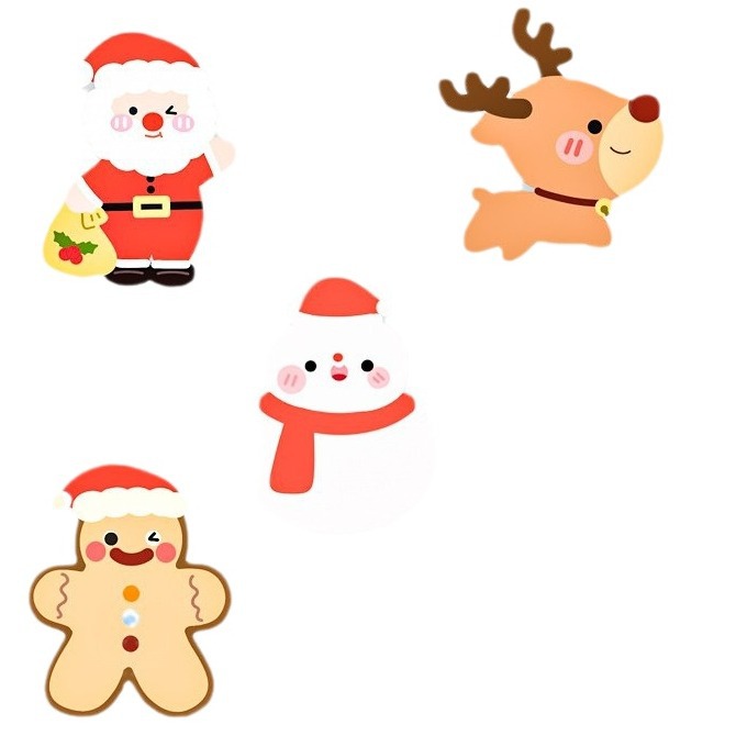 Creativo lindo Navidad broche estudiante de dibujos animados bolsa accesorios DIY pin Santa Claus insignia decoraciones