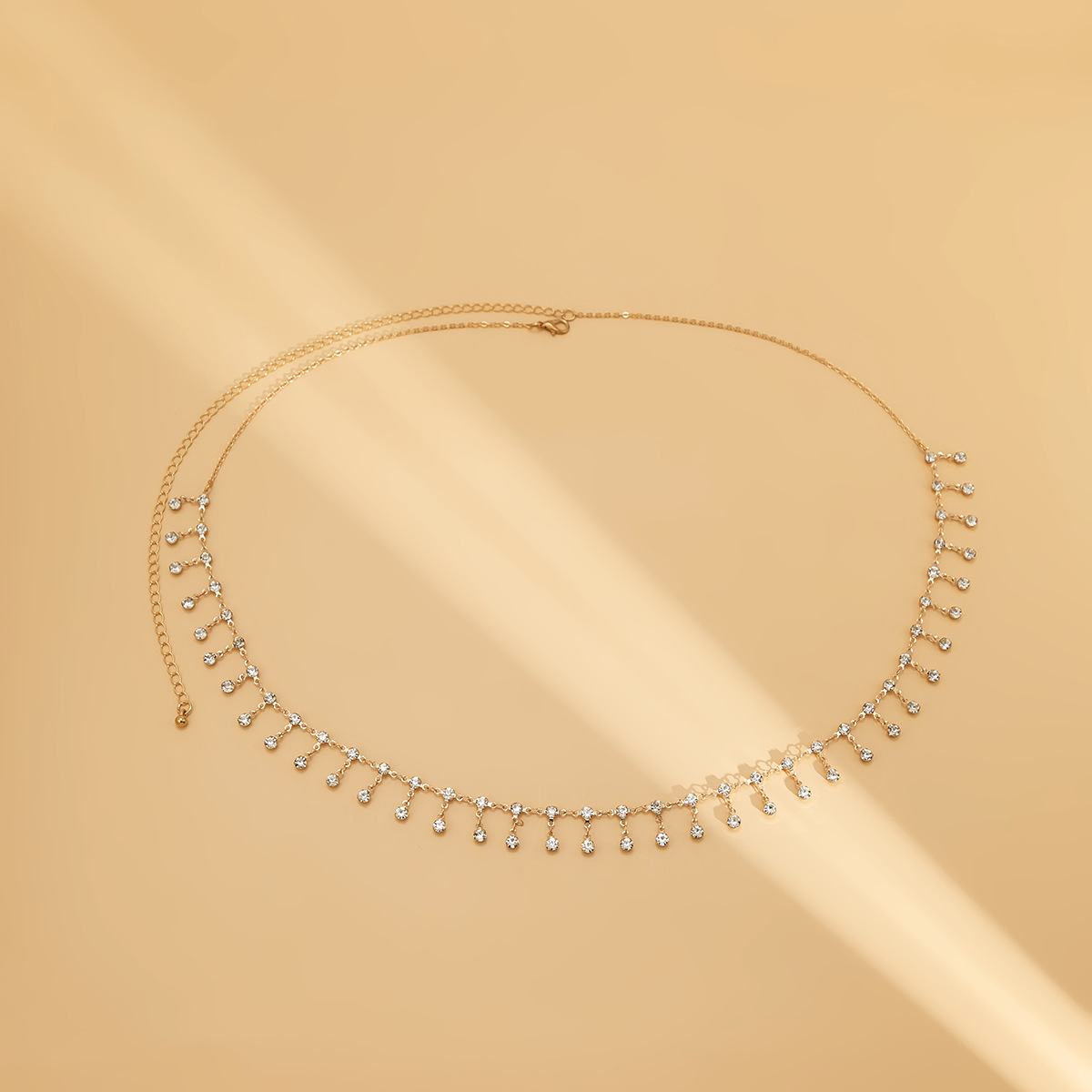 Fashion Ornament Ethnic Rhinestone Tassel Single Layer Metal Body Chains