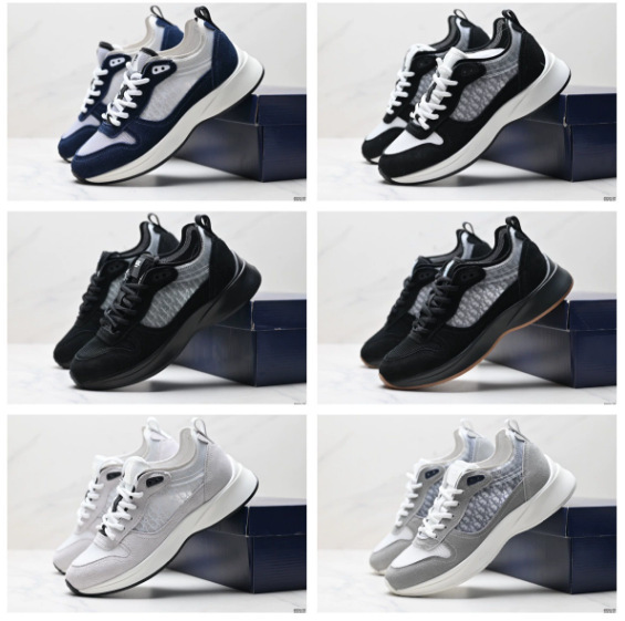 European Station 2025 B25 Printed Letter Splicing Low-Top Breathable Lace-Up Trendy Casual Cd Shoes Trendy Men's Fashion