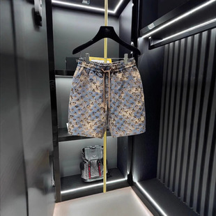 Men's dopamine pants light luxury summer printing fashion trend all-match casual handsome new short beach pants