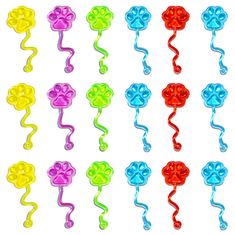 Cross-Border New Tpr Sticky Cat Paw Stretchy Toys Creative Elastic Stretchable Cat Paw Wall-Climbing Sticky Toys Wholesale