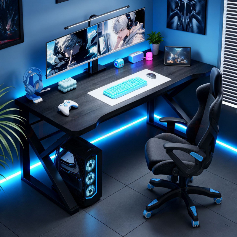 Computer Desk, Desktop Home Gaming Desk and Chair Set, Simple Bedroom Table, Office Desk, Study Desk, Rental House Gaming Table