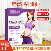 韩国首尔精油贴油燃轻姿贴抖音同款大肚温灸燃燃发热精油贴批发