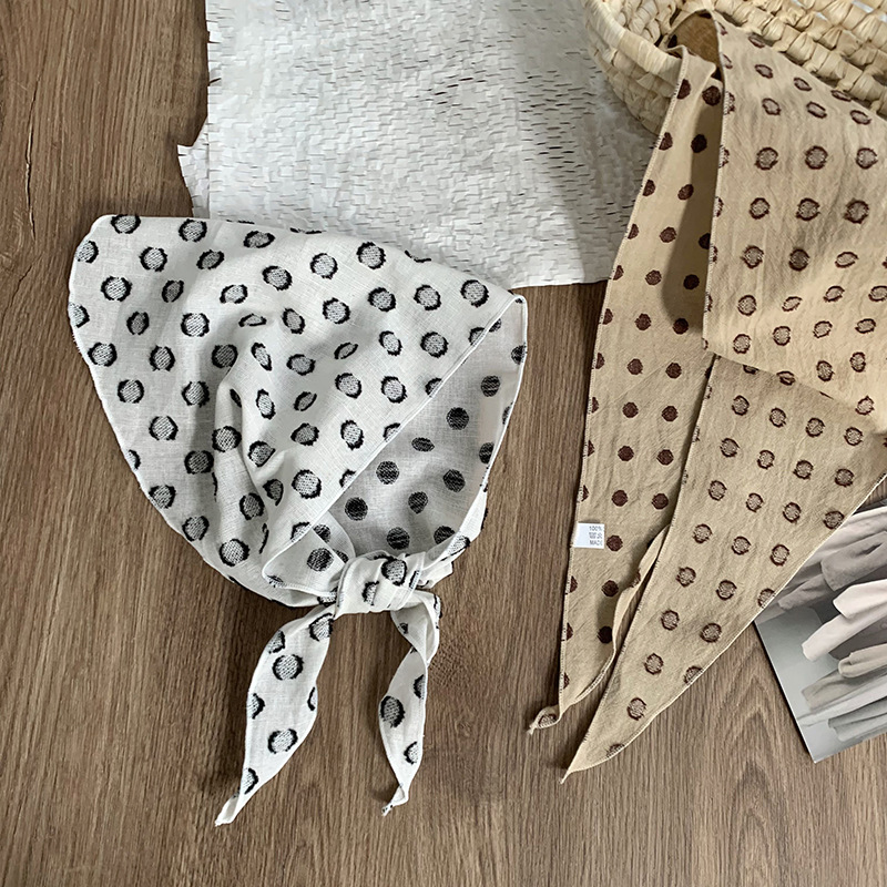 Bufanda de seda de lunares grandes, pañuelo en la cabeza, nuevo temperamento fresco, bufanda triangular multifuncional versátil, bufanda, bufanda femenina, cintura, cortina de pedos
