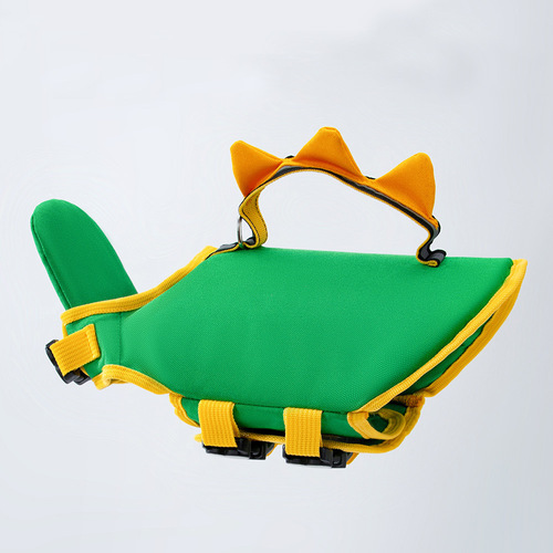 Cute dinosaur-shaped dog life jacket, summer swimsuit, buoyant clothing suitable for small and medium-sized dogs playing in water