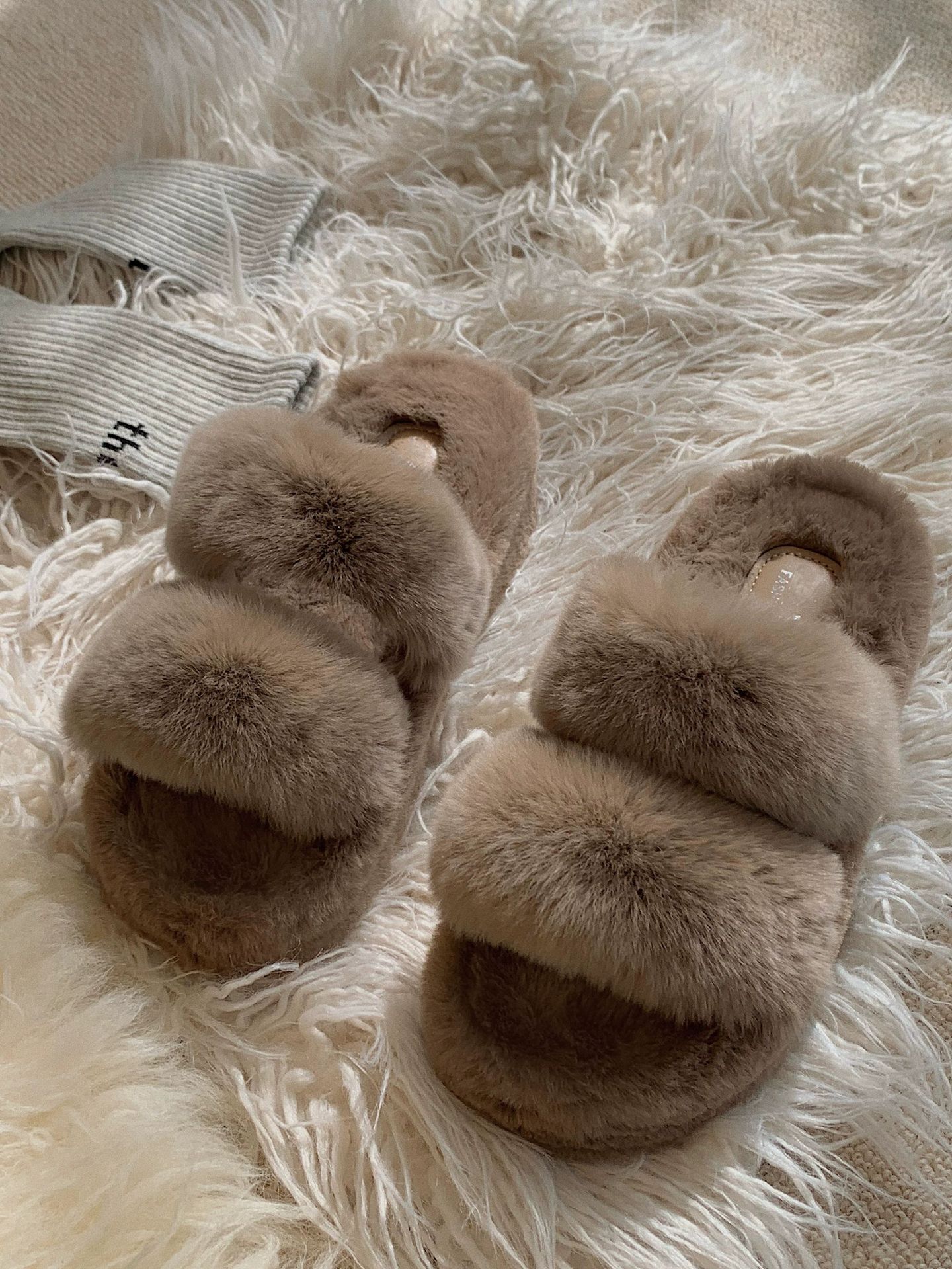 Woman Fleece Closed-Toe Open-Toe Summer Autumn Outdoor Warm Soft Non-Slip Slippers_voghion.com