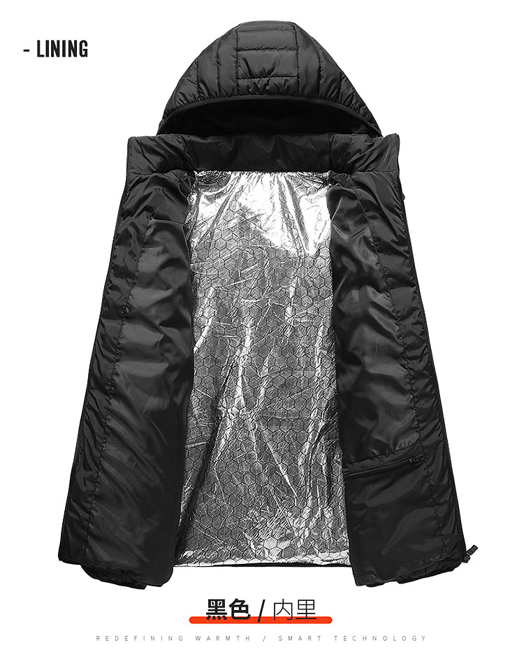Cross-border exclusive supply of European, American and European code heating cotton-padded jackets, dual-control 15-zone intelligent constant temperature heating cotton-padded jackets for men in stock pic 16