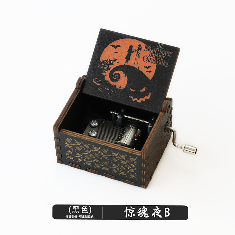 木製オルゴール装飾品古典的な彫刻手回しオルゴールクリスマス工芸品ギフトギフト在庫あり|undefined