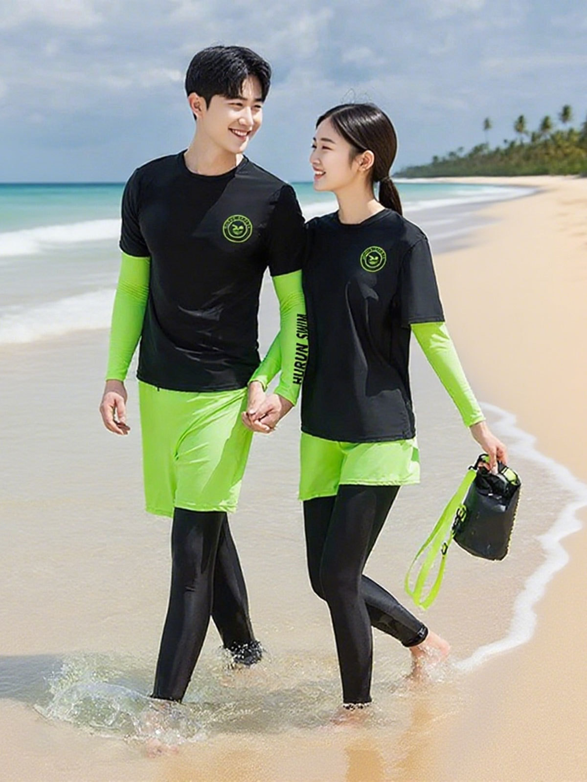 Traje de neopreno Traje de baño de manga larga para mujer Protector solar para hombre Pareja de secado rápido Traje de neopreno Pantalones Traje de medusa Traje de surf cálido