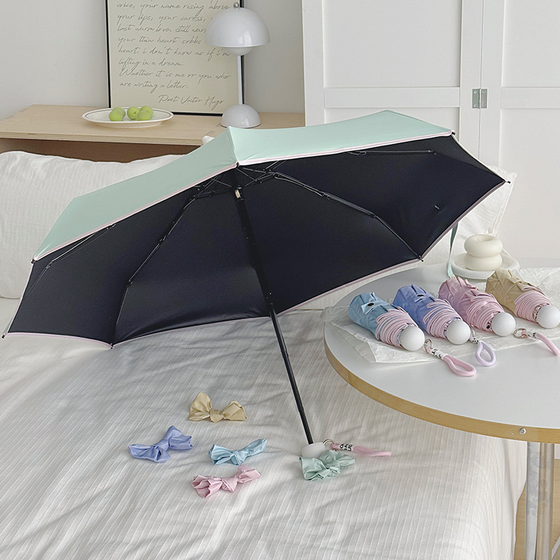 50% off ビニールミニ超軽量傘晴雨兼用日焼け止め UV 折りたたみ軽量サンシェード傘女性用|undefined