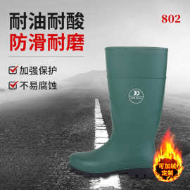 工程隧道施工汽修业雨鞋钢底高筒绿色雨鞋耐砸包头劳保雨鞋批发