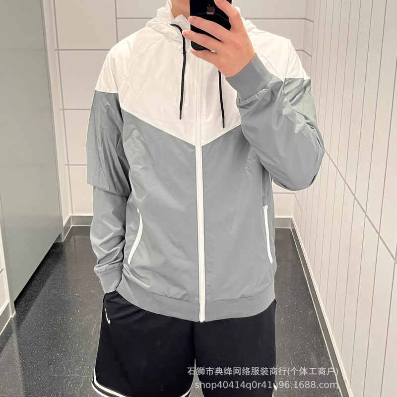 Foreign Trade Wholesale Embroidered Logo Spring and Autumn Jackets for Men and Women, New Running Sportswear, Windproof Jackets, Breathable Hooded Jackets