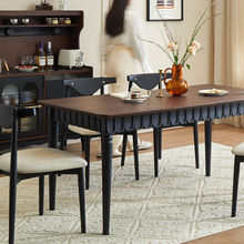 美式复古实木餐桌椅子组合法式小户型轻奢家用饭桌书桌两用长方形